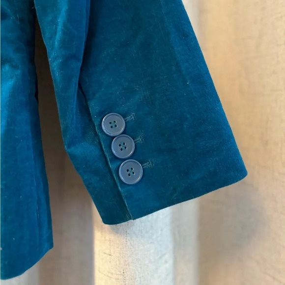 Halogen Blazer Size M Fine Corduroy Woman’s, 3 button front. Teal. Well made. - Picture 8 of 14